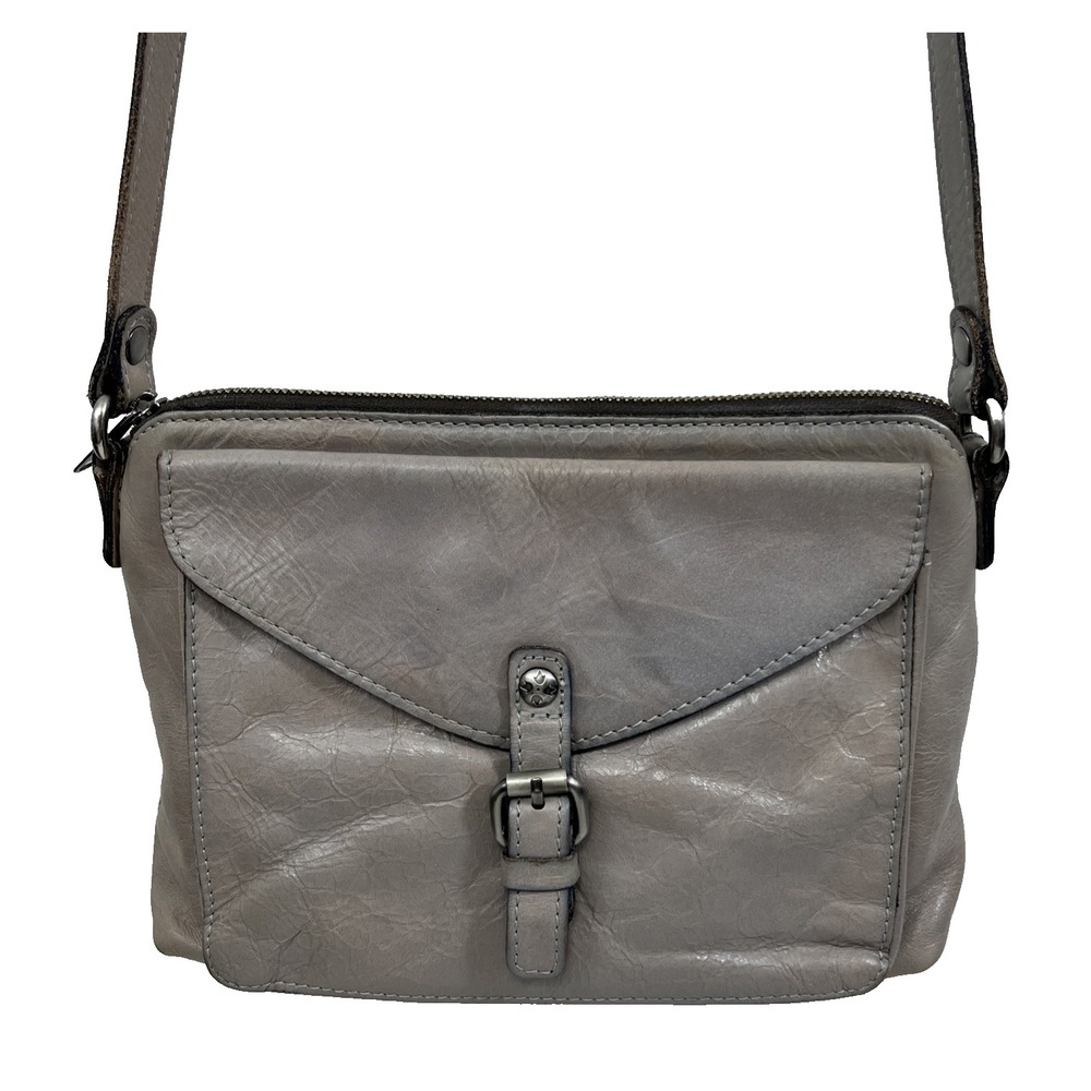 Patricia Nash Avellino Crossbody Bag Taupe Genuine Leather Zip Top